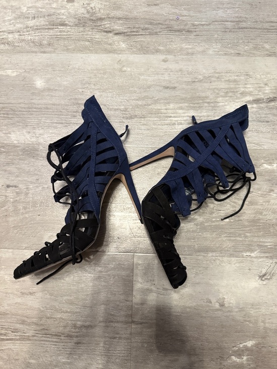Zara Shoes - Zara Navy and Black Lace-Up Strappy High Heel Sandals